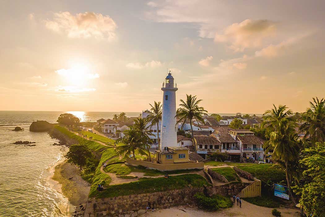 Galle Fort colonial ramparts sunset